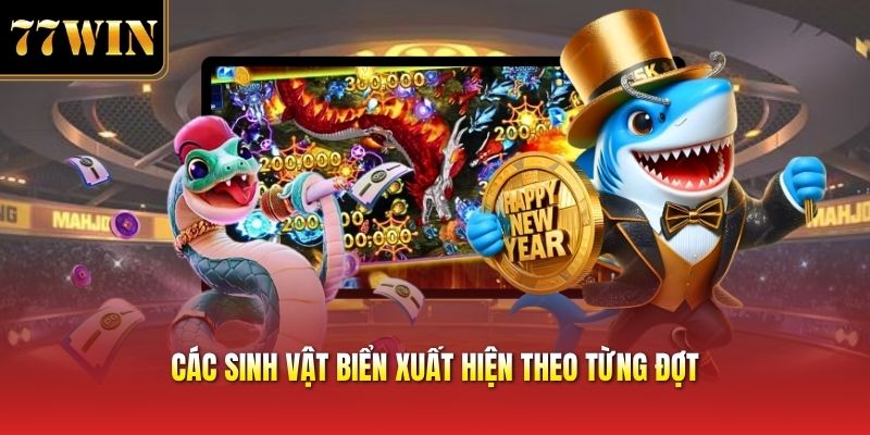 Các sinh vật biển xuất hiện theo từng đợt